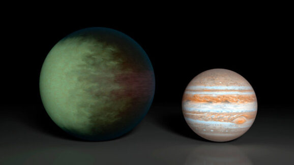 Kepler-7b next to Jupiter