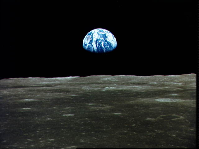 Earth rise over the moon