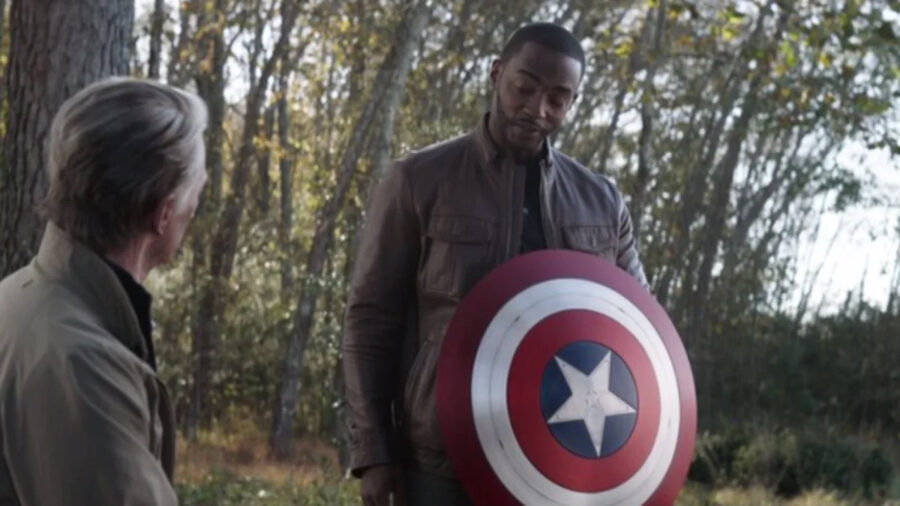 Falcon gets Captain America's shield