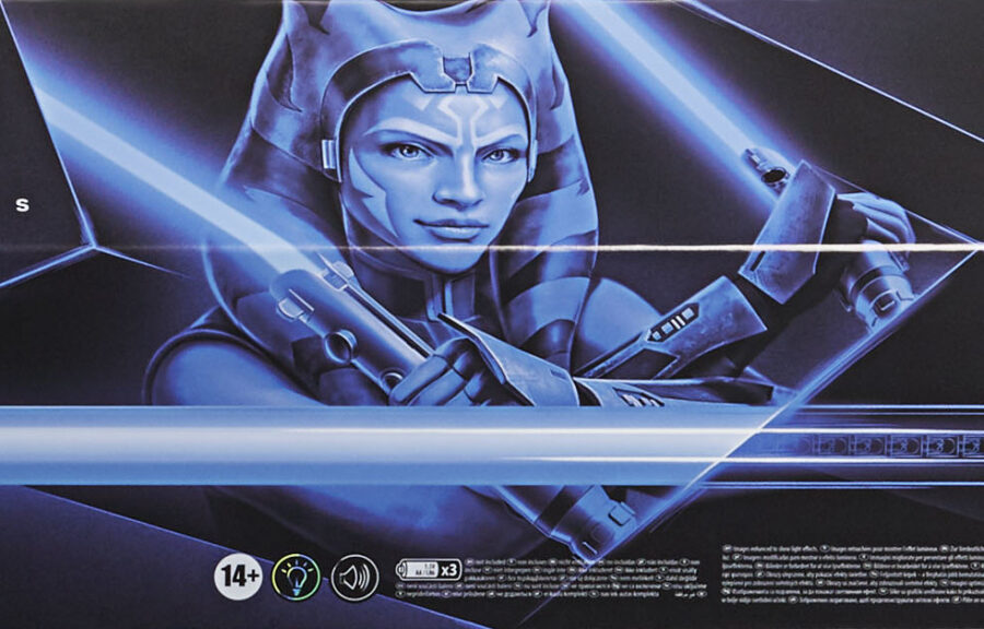 rosario dawson ahsoka tano lightsaber box art