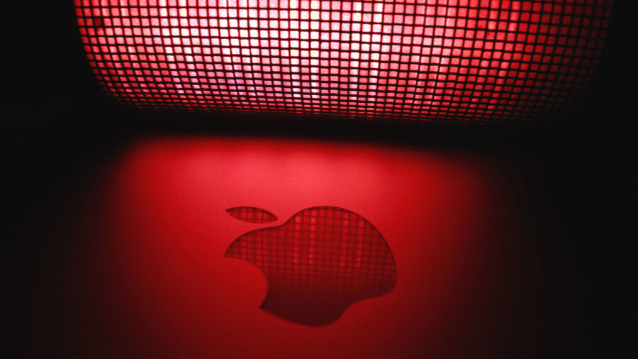 apple logo red