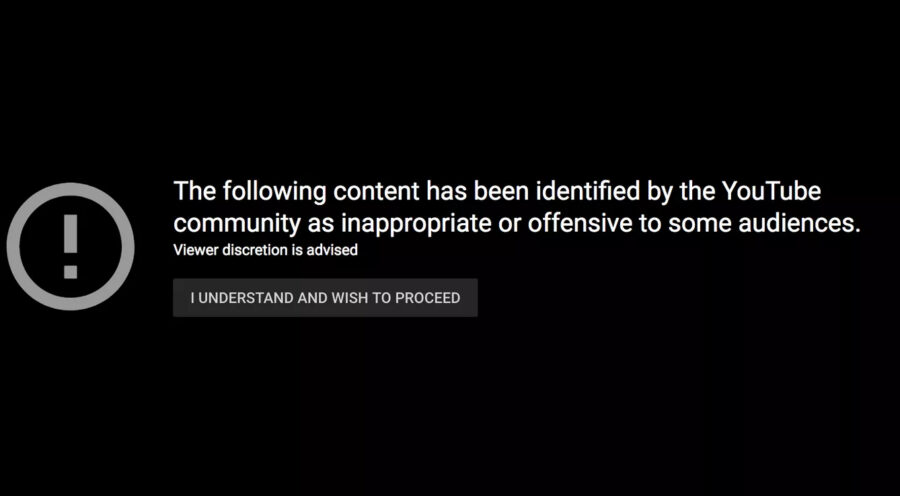 youtube content warning
