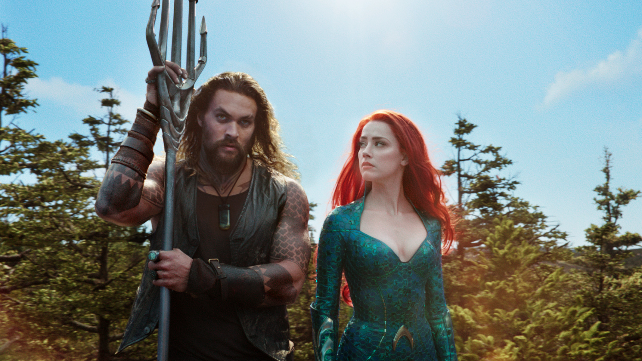 Jason Momoa and Amber Heard in Aquaman