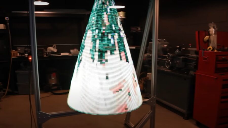 holographic christmas tree