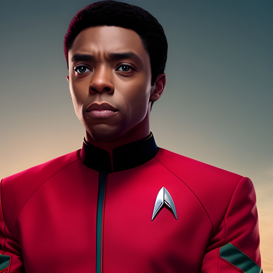 Chadwick Boseman captaining the Enterprise