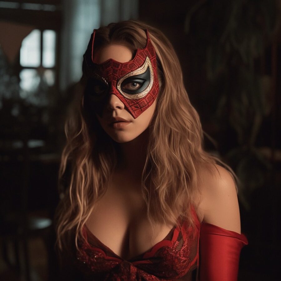 Sydney Sweeney in costume as Spider-Woman