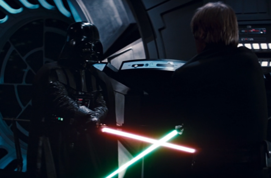 Luke and Vader lightsaber battle