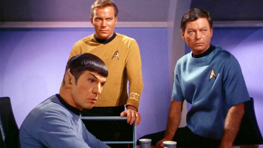 Captain Kirk, Spock, and McCoy
