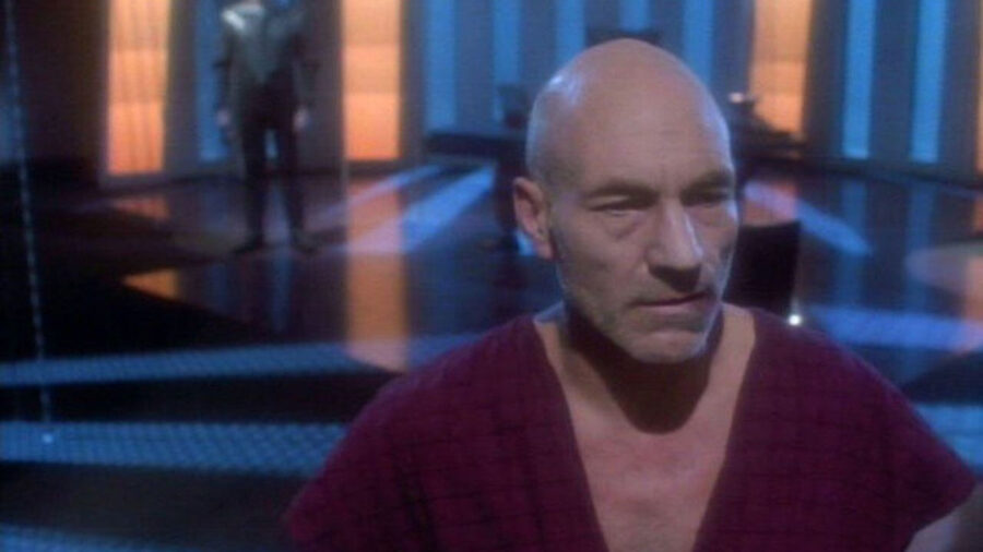 Patrick Stewart as Captain Jean-Luc Picard in the Star Trek: The Next Generation episode "Chain of Command"