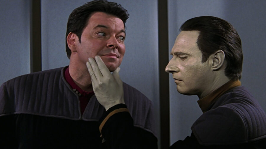 Riker and Data in Star Trek: Insurrection (1998)